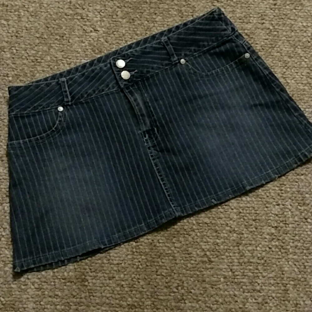 Striped Jean Skirt